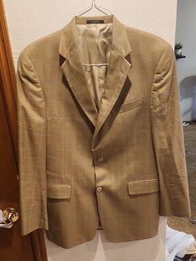 Hart Schaffner Marx Tan Windowpane Sport Coat